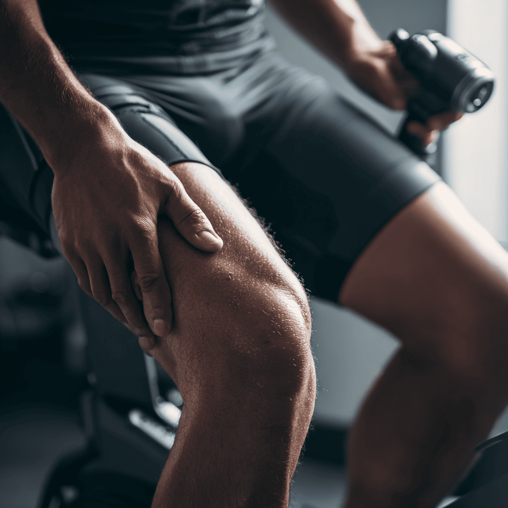 Herstel met een massagegun na een training op de hometrainer