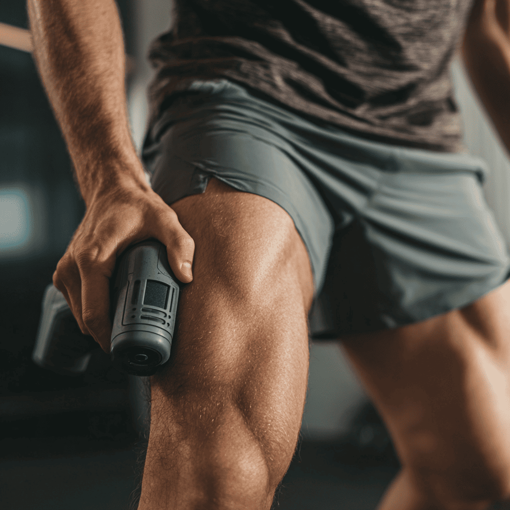 Massagegun gebruiken na een loopband workout